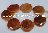 CNG1347 15.5 inches 52*55mm faceted freeform agate beads