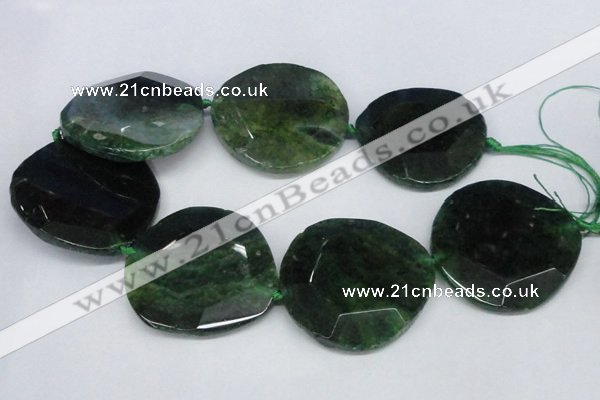 CNG1348 15.5 inches 52*55mm faceted freeform agate beads