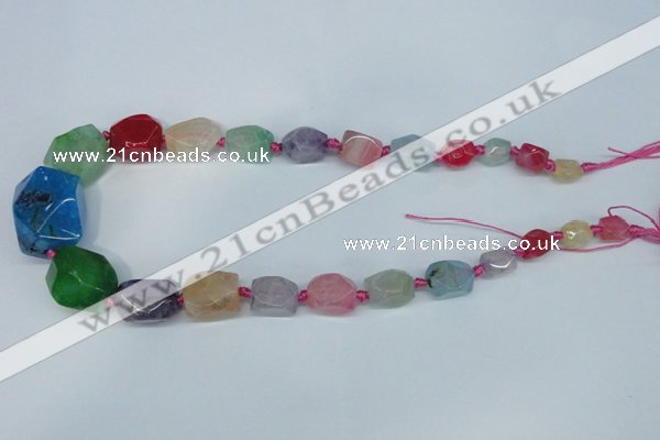 CNG1361 15.5 inches 8*10mm - 20*25mm faceted nuggets agate beads