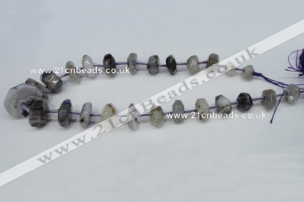 CNG1375 15.5 inches 8*14mm - 10*30mm faceted nuggets agate beads