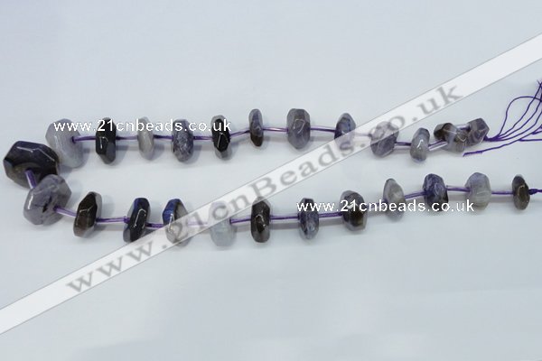 CNG1377 15.5 inches 8*14mm - 10*30mm faceted nuggets agate beads