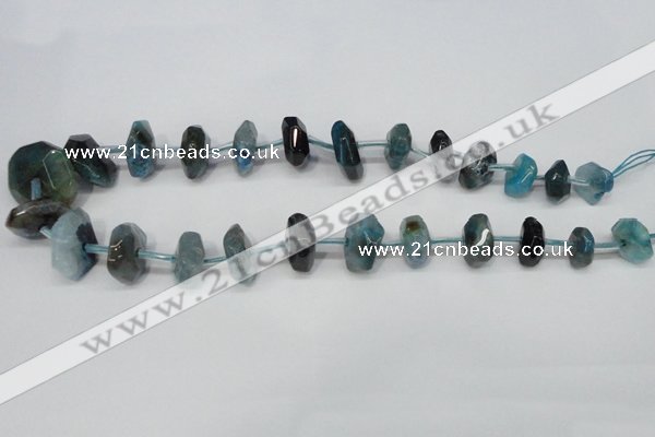 CNG1378 15.5 inches 8*14mm - 10*30mm faceted nuggets agate beads