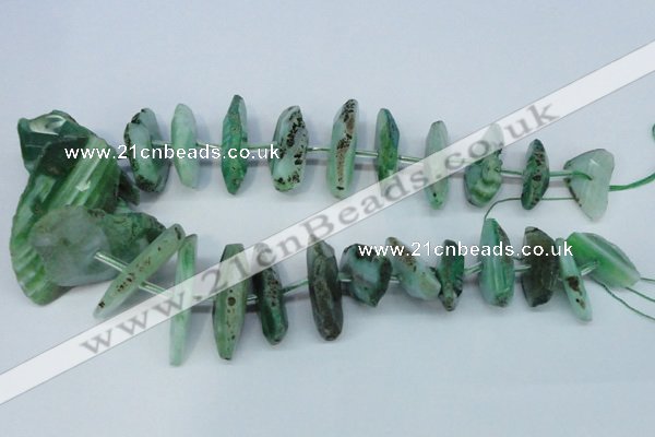 CNG1384 15.5 inches 10*25mm - 40*55mm faceted freeform agate beads