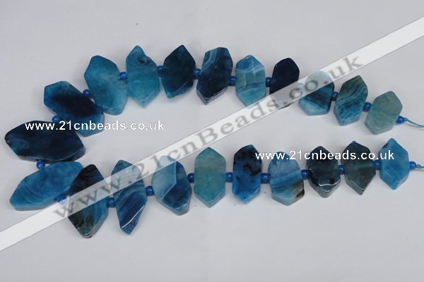 CNG1396 15.5 inches 15*25mm - 20*40mm wand agate gemstone beads