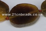 CNG1412 15.5 inches 25*35mm - 35*38mm faceted freeform agate beads