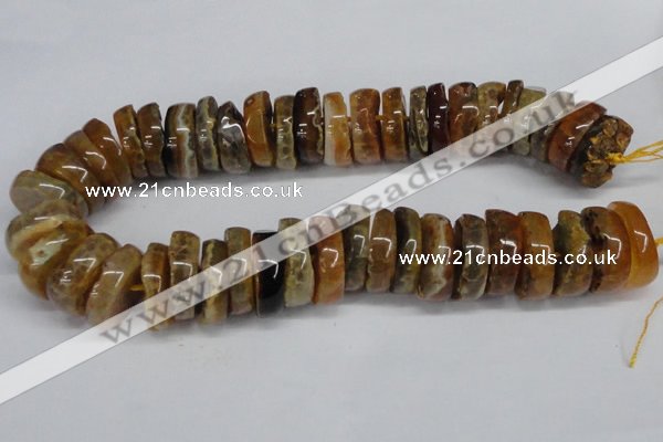 CNG1456 15.5 inches 8*25mm - 12*25mm nuggets agate gemstone beads