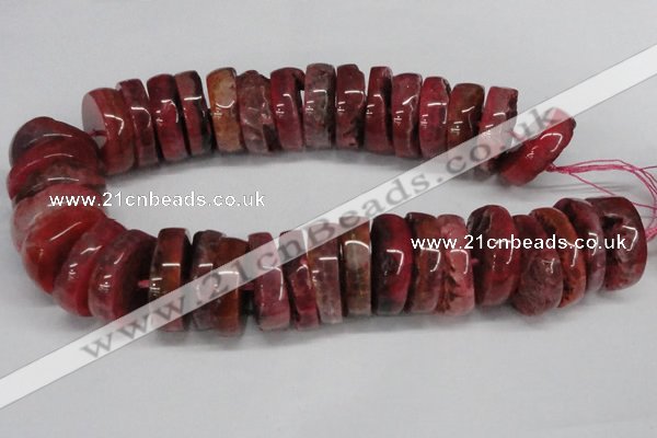 CNG1460 15.5 inches 10*30mm - 12*30mm nuggets agate gemstone beads