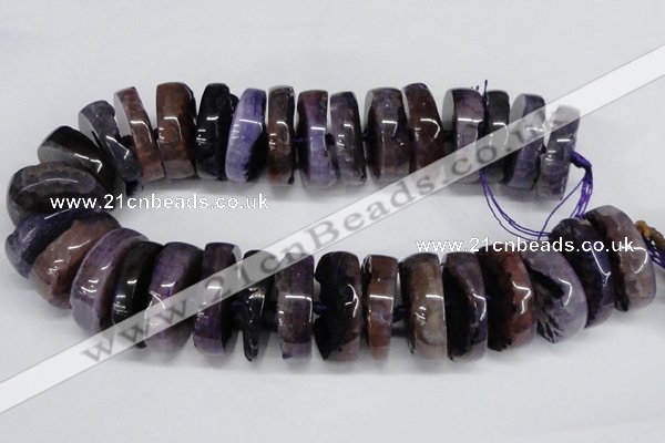 CNG1465 15.5 inches 12*35mm nuggets agate gemstone beads