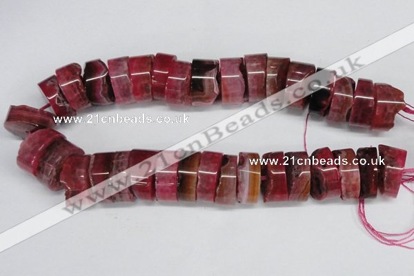 CNG1474 15.5 inches 10*25mm - 14*25mm nuggets agate gemstone beads