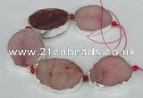 CNG1491 8 inches 30*35mm - 35*45mm freeform agate beads with brass setting