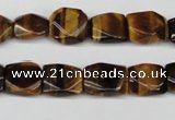 CNG15 15.5 inches 10*12mm faceted nuggets yellow tiger eye beads