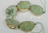 CNG1500 8 inches 30*35mm - 35*45mm freeform agate beads with brass setting