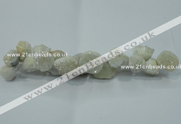 CNG1535 7.5 inches 10*14mm - 15*20mm nuggets plated druzy agate beads