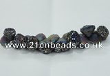 CNG1537 7.5 inches 10*14mm - 15*20mm nuggets plated druzy agate beads