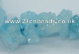 CNG1541 15.5 inches 6*8mm - 15*20mm nuggets plated druzy quartz beads