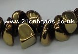 CNG1549 15.5 inches 6*8mm - 18*25mm nuggets plated agate beads