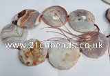 CNG1551 15.5 inches 50*52mm faceted freeform agate beads