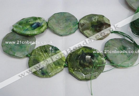 CNG1552 15.5 inches 50*52mm faceted freeform agate beads