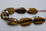 CNG1558 15.5 inches 40*55mm faceted freeform yellow tiger eye beads