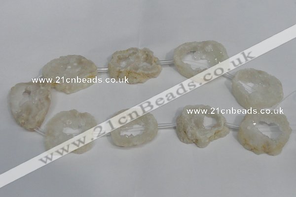 CNG1560 30*35mm - 35*40mm freeform plated druzy agate beads