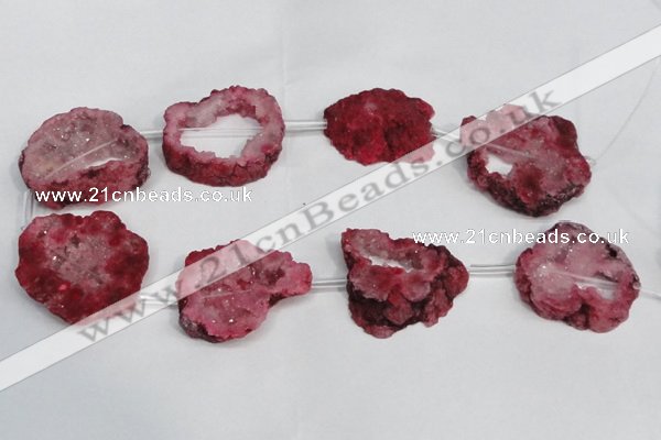 CNG1561 30*35mm - 35*40mm freeform plated druzy agate beads