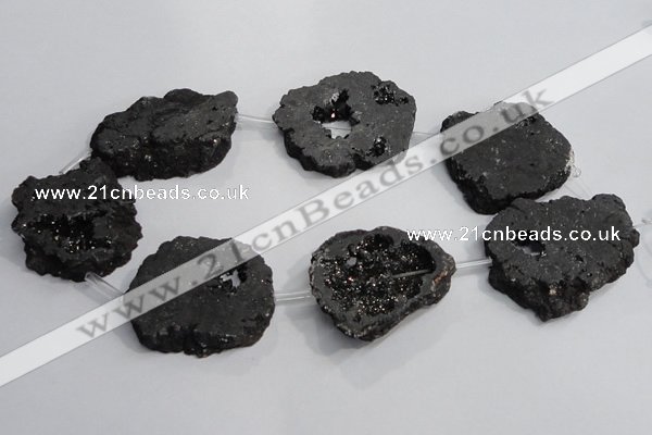 CNG1565 30*40mm - 40*50mm freeform plated druzy agate beads