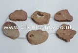 CNG1567 30*40mm - 40*50mm freeform plated druzy agate beads