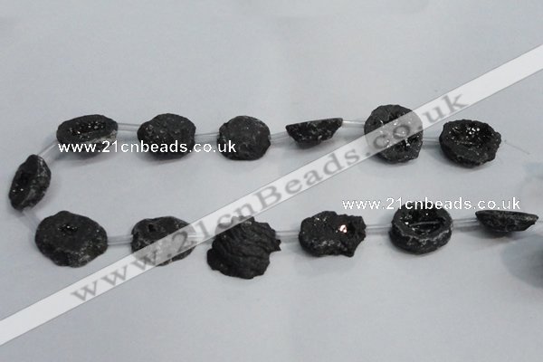 CNG1572 15*20mm - 20*25mm freeform plated druzy agate beads