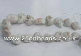 CNG1575 18*25mm - 20*30mm nuggets plated druzy agate beads