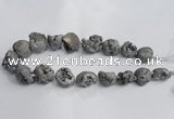 CNG1577 18*25mm - 20*30mm nuggets plated druzy agate beads