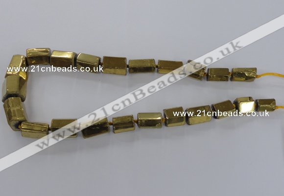 CNG1580 15.5 inches 10*15mm - 18*20mm nuggets plated quartz beads