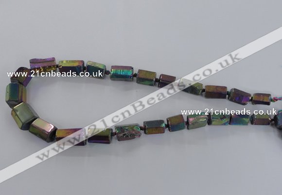 CNG1581 15.5 inches 10*15mm - 18*20mm nuggets plated quartz beads