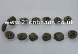 CNG1585 15.5 inches 15*20mm - 20*25mm freeform plated druzy agate beads