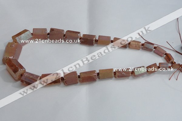 CNG1594 15.5 inches 10*15mm - 18*20mm nuggets plated quartz beads