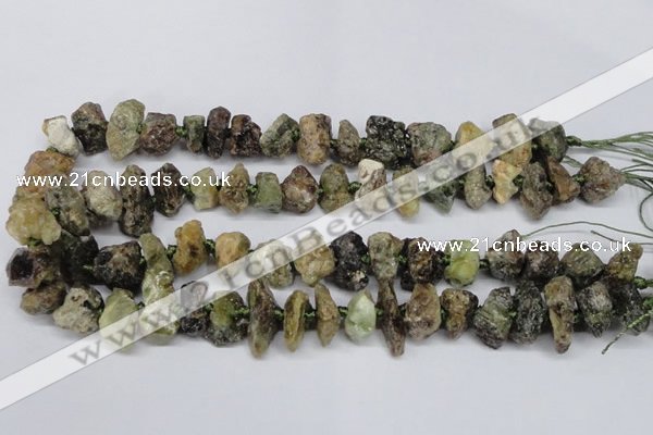 CNG1598 15.5 inches 10*14mm - 15*20mm nuggets green garnet beads