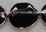 CNG1600 8 inches 38*45mm - 45*48mm freeform agate beads with brass setting