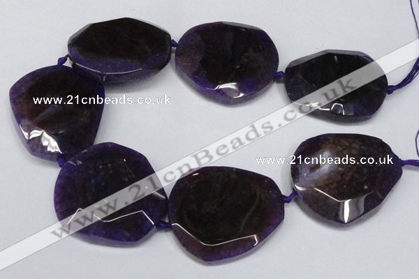 CNG1606 15.5 inches 45*50mm faceted freeform agate beads