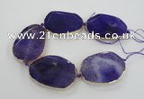 CNG1610 7.5 inches 40*55mm freeform agate beads with brass setting