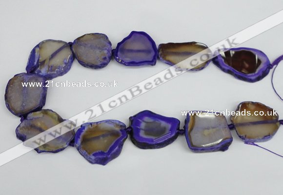 CNG1612 15.5 inches 25*35mm - 30*45mm freeform agate gemstone beads