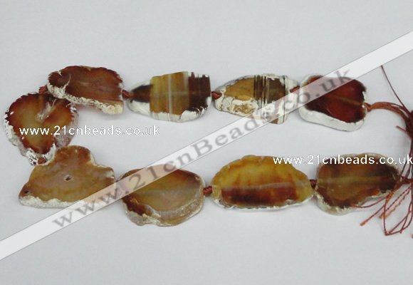 CNG1614 15.5 inches 25*35mm - 30*45mm freeform agate gemstone beads