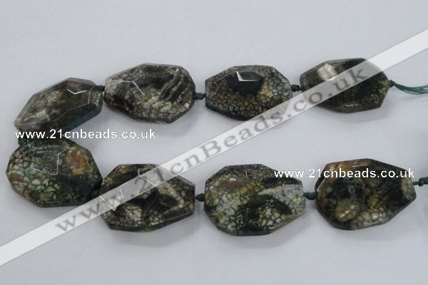 CNG1632 15.5 inches 30*40mm - 35*45mm faceted freeform agate beads