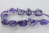 CNG1648 15.5 inches 22*30mm - 25*45mm nuggets plated druzy agate beads