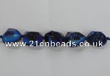 CNG1660 8 inches 20*25mm - 25*30mm freeform plated druzy agate beads