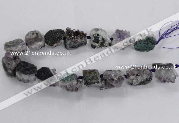 CNG1662 15.5 inches 20*25mm - 25*30mm nuggets druzy amethyst beads