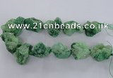 CNG1671 15.5 inches 22*30mm - 25*45mm nuggets plated druzy agate beads