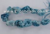 CNG1672 15.5 inches 22*30mm - 25*45mm nuggets plated druzy agate beads