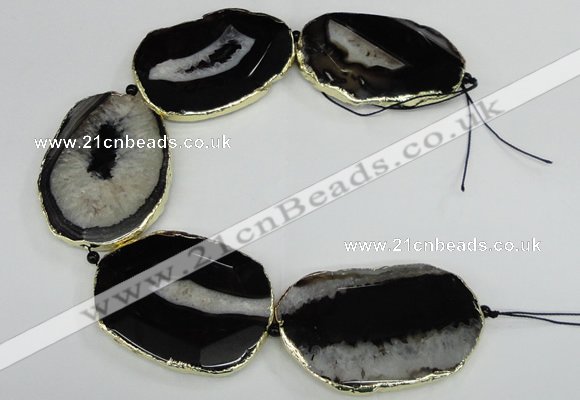 CNG1675 8 inches 35*35mm - 40*55mm freeform druzy agate beads