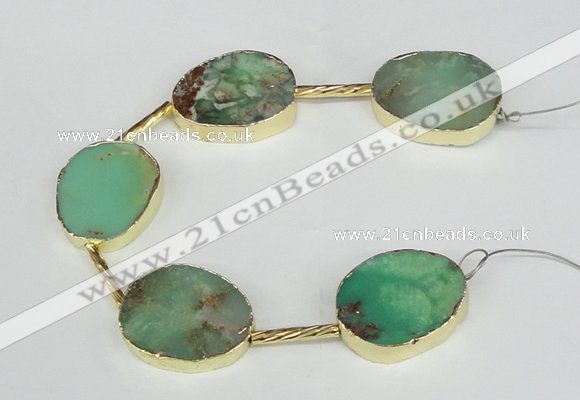 CNG1678 8 inches 20*25mm - 22*30mm freeform Australia chrysoprase beads