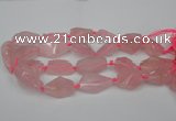 CNG1703 15.5 inches 15*20mm - 18*38mm nuggets rose quartz beads