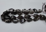 CNG1707 15.5 inches 15*20mm - 18*35mm nuggets smoky quartz beads